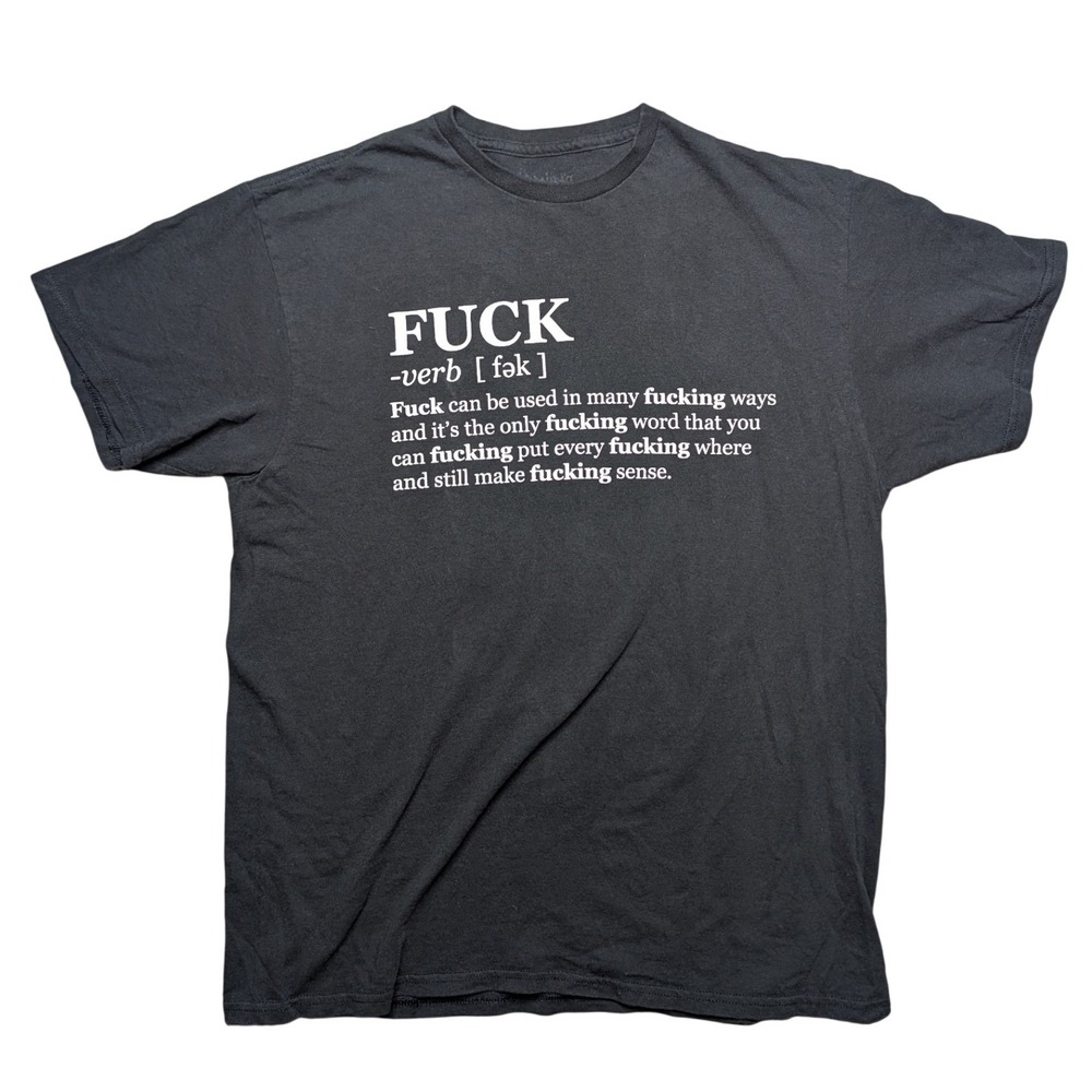 Spencers Funny Large Black Graphic Short Sleeve Tee Shirt 100%‎ Cotton